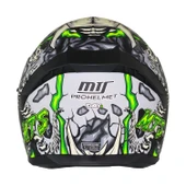 MTS M-910 SKULL MAT SİYAH-YEŞİL-BEYAZ GÜNEŞ VİZÖRLÜ KASK (GOLD CAMLI) thumbnail 3