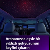 66W Led Işık Tavan Aydınlatmalı 4IN1 Çift Kablolu Hızlı Şarj 3.4A Araç İçi Çakmaklık Şarj Aleti - 4