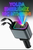 66W Led Işık Tavan Aydınlatmalı 4IN1 Çift Kablolu Hızlı Şarj 3.4A Araç İçi Çakmaklık Şarj Aleti - 1