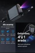 66W Led Işık Tavan Aydınlatmalı 4IN1 Çift Kablolu Hızlı Şarj 3.4A Araç İçi Çakmaklık Şarj Aleti - 6