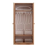 Gardırop, Asya 2 Kapaklı Dolap - Ceviz thumbnail 4