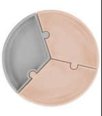 OiOi Puzzle Vakum Tabanlı Silikon Tabak Bubble Beige / Powder Grey - 1