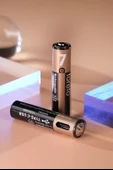 Ultratekno Type-C Şarjlı AAA Pil 1.5V 1000+ Kez Şarj Edilebilir Lityum Pil Kalem Pil (2’li Paket) - 3