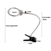 2.5x90 Mm 5x24 Mm Büyüteç, Mandallı Metal Hortumlu Masa Üstü Büyüteç - 3