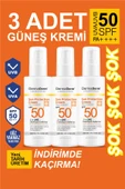 Dermaderm 3 Adet SPF 50+ Güneş Koruma Leke ve Kırışıklık Karşıtı Yüz ve Vücut Güneş Kremi 3 x 100 gr. - 1