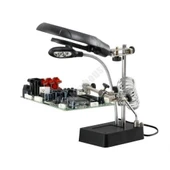 Masa Üstü Mandallı ,2.5x90mm, 7.5x34mm Mercekli ,adaptörlu Işıklı Büyüteç - 6