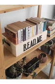 woodretro , Ahşap Dekoratif Kitap Kutusu, Kitaplık Organizer, Kitap Dekorasyon. 40x20x11 cm. - 1