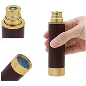 30x40 Panda Büyük Mercekli Pirinç Gövdeli Deri Çantalı Denizcilik Korsan Dürbün - 3