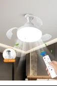 QASUL LED Işıklı Katlanabilir Akıllı Tavan Vantilatörü  Sessiz Fan & Kumandalı Aydınlatma - 1