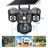 Ventus V380 Pro RX-66G 9MP (3+3+3) Üç Kameralı UltraHD 4G Güneş Enerjili Akıllı Güvenlik Kamerası - 6