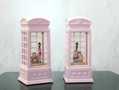 Telefon Kulübeli Kış Masalı Işıklı Müzikli Kar Küresi Alk3409 - 1