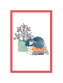 Sevimli Kedi Çizimli Dekoratif Kartpostallar ve Hediye Not Kartları  10 x 15 cm thumbnail 1