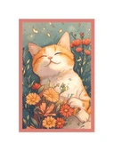 Sevimli Kedi Çizimli Dekoratif Kartpostallar ve Hediye Not Kartları  10 x 15 cm thumbnail 1