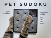 Kedi ve Köpekler İçin Zeka Oyuncağı Pet Sudoku 3x3 Ödül Saklama Puzzle Kutusu 15x15cm - 1