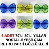 70li 80li Yıllar Nostalji Yeşilçam Retro Parti Gözlükleri 6 Adet - 1