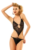 Siyah Dantelli Bodysuit - 1