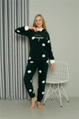 Moda Çizgi Welsoft Polar Kadın Kapşonlu Pijama Takımı 8512 - 1