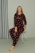Moda Çizgi Welsoft Polar Kadın Kapşonlu Pijama Takımı 8513 - 3