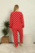 Moda Çizgi Polar Kadın Büyük Beden Pijama Takımı 808011 - 4