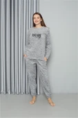 Moda Çizgi Welsoft Polar Kadın Pijama Takımı 8518 - 2