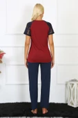 Moda Çizgi Kadın Kolu Dantelli Penye Pijama Takım 4149 - 4