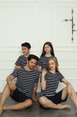 Moda Çizgi Aile Penye Şortlu Pijama Takım (anne - kız ) 50117 Ayrı Ayrı Satılır . Fiyatları Farklıdır thumbnail 2