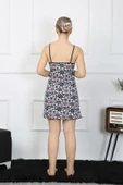 Moda Çizgi Kadın İp Askılı Penye Kısa Gecelik 11308 thumbnail 8