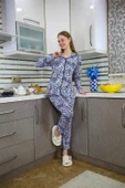 Moda Çizgi Kadın Penye Uzun Kol Pijama Takım 2769 - 3