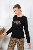 Moda Çizgi Kadın Penye Uzun Kol Pijama Takım 4129 thumbnail 2