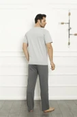 Moda Çizgi Baba Oğul Gri Aile Pijama Takım Ayrı Ayrı Satılır 50102 - 7