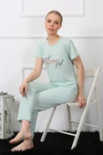 Moda Çizgi Kadın Kısa Kol Pijama Takım 4140 - 2