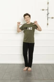 Moda Çizgi Baba Oğul Haki Aile Pijama Takım Ayrı Ayrı Satılır 50102 - 10