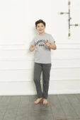 Moda Çizgi Baba Oğul Gri Aile Pijama Takım Ayrı Ayrı Satılır 50102 - 8