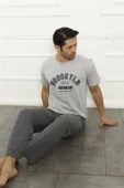 Moda Çizgi Baba Oğul Gri Aile Pijama Takım Ayrı Ayrı Satılır 50102 - 5