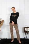 Moda Çizgi Kadın Penye Uzun Kol Pijama Takım 4129 thumbnail 1
