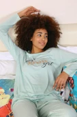 Moda Çizgi Kadın Penye Uzun Kol Pijama Takım 4188 thumbnail 5