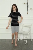 Moda Çizgi Aile Penye Şortlu Pijama Takım (anne - kız ) 50115 Ayrı Ayrı Satılır . Fiyatları Farklıdır thumbnail 7