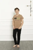 Moda Çizgi Baba Oğul Bej Aile Pijama Takım Ayrı Ayrı Satılır 50102 - 6