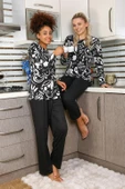 Moda Çizgi Kadın Uzun Kol Penye Pijama Takım 4171 - 5