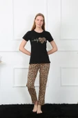 Moda Çizgi Kadın Penye Kısa Kol Pijama Takım 4128 - 3