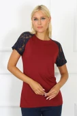 Moda Çizgi Kadın Kolu Dantelli Penye Pijama Takım 4149 - 3