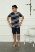 Moda Çizgi Aile Penye Şortlu Pijama Takım (baba - oğul ) 50117 Ayrı Ayrı Satılır . Fiyatları Farklıdır thumbnail 7