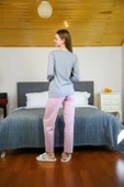 Moda Çizgi Kadın Penye Uzun Kol Pijama Takım 4118 - 4