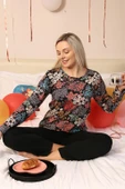 Moda Çizgi Kadın Uzun Kol Penye Pijama Takım 4205 - 5