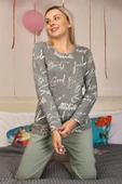 Moda Çizgi Kadın Uzun Kol Penye Pijama Takım 4206 - 1