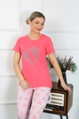 Moda Çizgi Kadın Kısa Kol Penye Pijama Takımı 4211 - 1