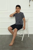 Moda Çizgi Aile Penye Şortlu Pijama Takım (baba - oğul ) 50117 Ayrı Ayrı Satılır . Fiyatları Farklıdır thumbnail 6