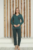 Moda Çizgi Kadın Penye Uzun Kol Pijama Takım 4146 - 3