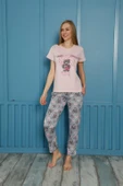 Moda Çizgi Kadın Pamuk Pijama Takım 20502P thumbnail 3