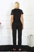 Moda Çizgi Kadın Kolu Dantelli Penye Pijama Takım 4147 - 4